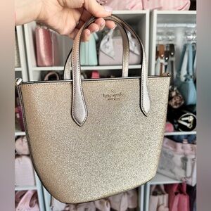 Kate Spade Gold Glimmer Glitter Shimmer Tote Satchel